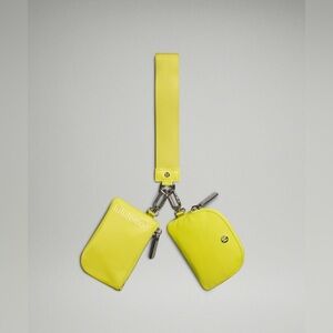 1&2Dual Pouch Wristlet - Yellow Serpentine Washed Yellow